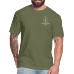 Fitted Cotton/Poly (W) Big Football Banner T-Shirt - heather military green