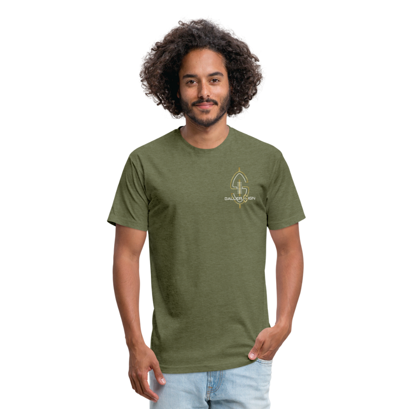 Fitted Cotton/Poly (W) Big Football Banner T-Shirt - heather military green