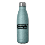 Insulated Stainless Steel Money Maker Golf Water Bottle - turquoise glitter