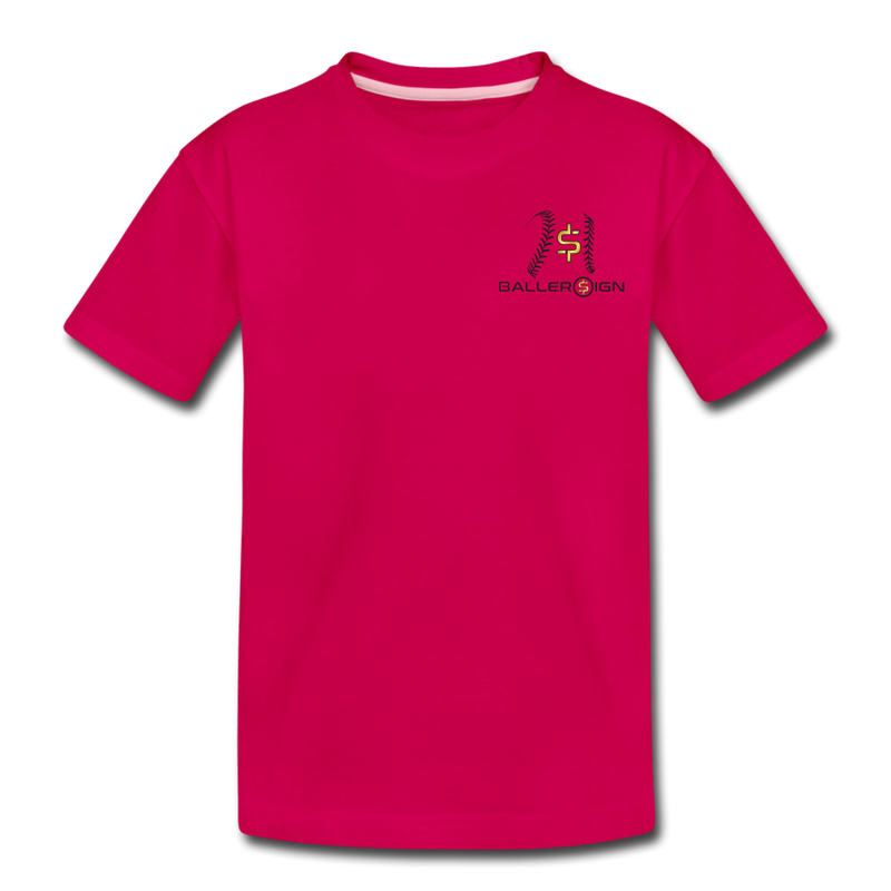 Toddler baseball/Softball/Banner Premium T-Shirt - dark pink