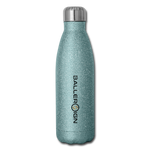 Insulated Stainless Steel Water Bottle Volleyball/Banner - turquoise glitter