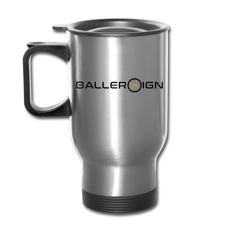 Travel Mug Baller Sign Banner - silver