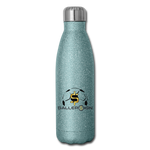 Insulated Stainless Steel Water Bottle Soccer/banner - turquoise glitter