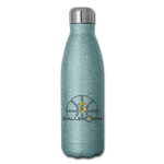 Insulated Stainless Steel Water Bottle / Basketball/Banner - turquoise glitter