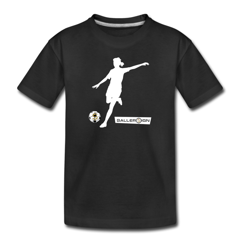 Girls Premium T-Shirt / Soccer Player - black