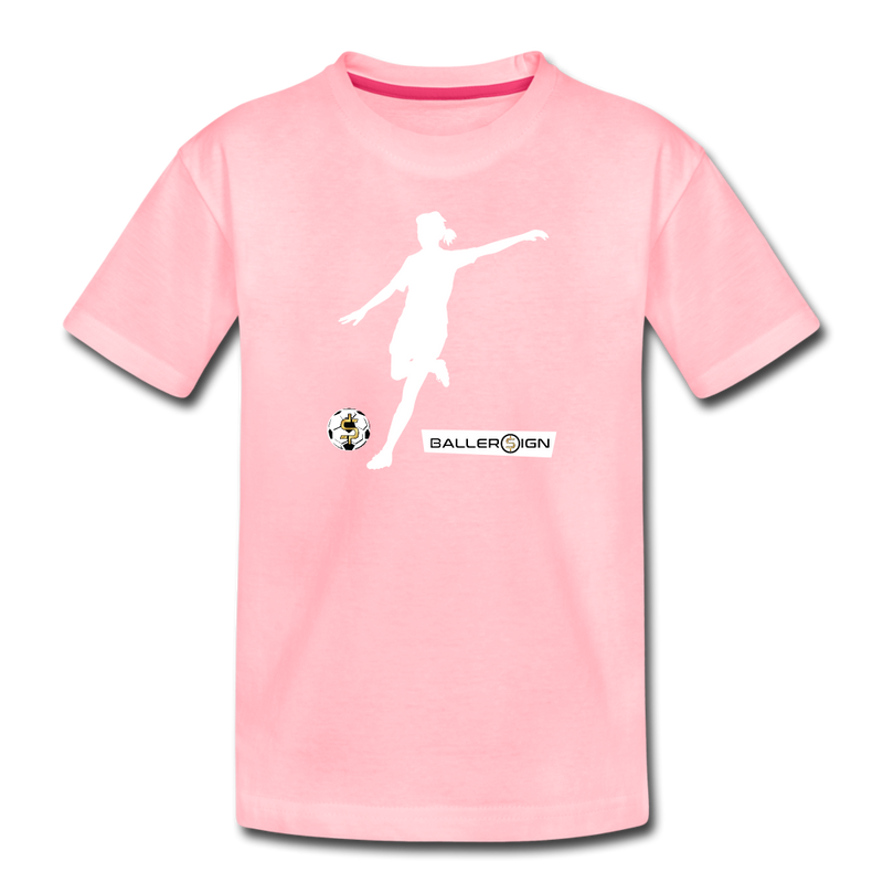 Girls Premium T-Shirt / Soccer Player - pink