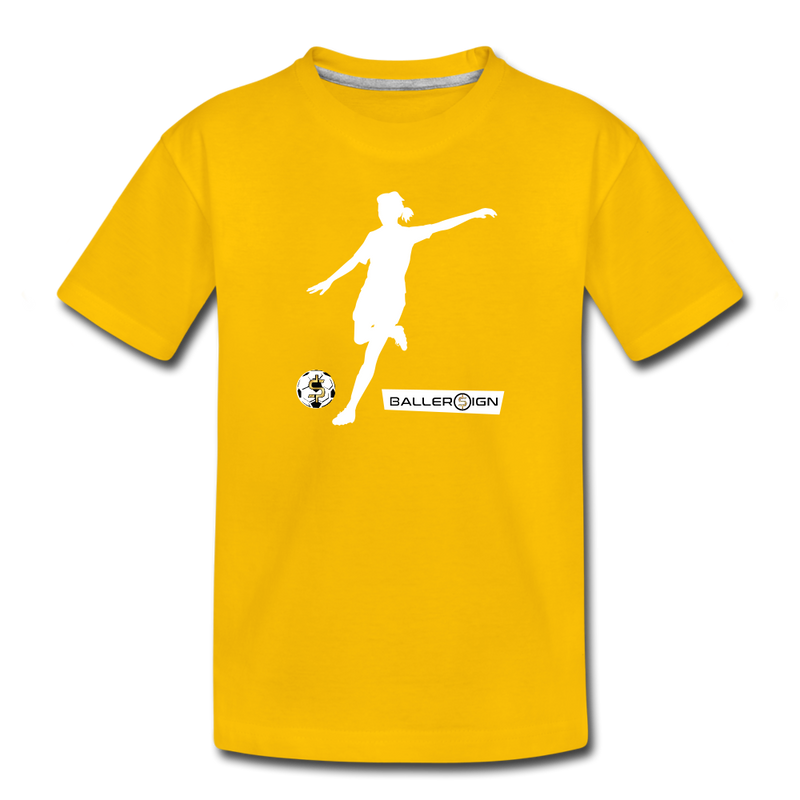 Girls Premium T-Shirt / Soccer Player - sun yellow