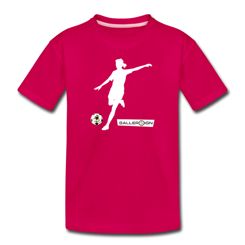 Girls Premium T-Shirt / Soccer Player - dark pink