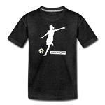 Girls Premium T-Shirt / Soccer Player - charcoal grey