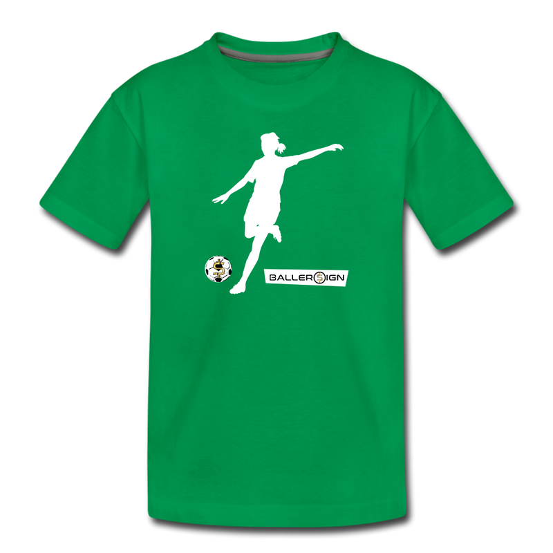 Girls Premium T-Shirt / Soccer Player - kelly green