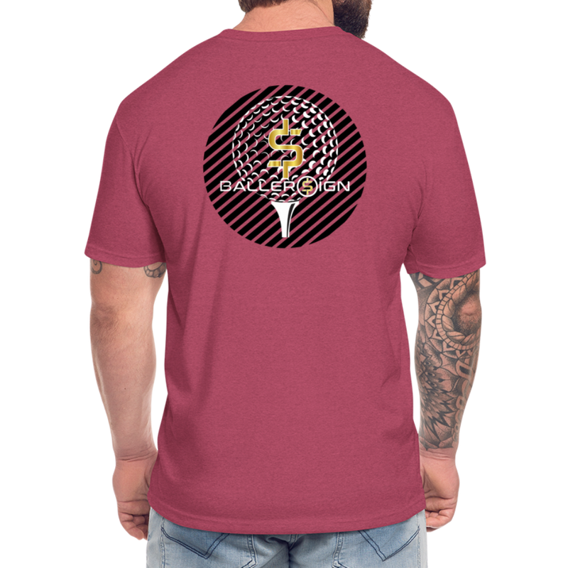 Fitted Cotton/Poly T-Shirt / G-banner Golf+banner back - heather burgundy