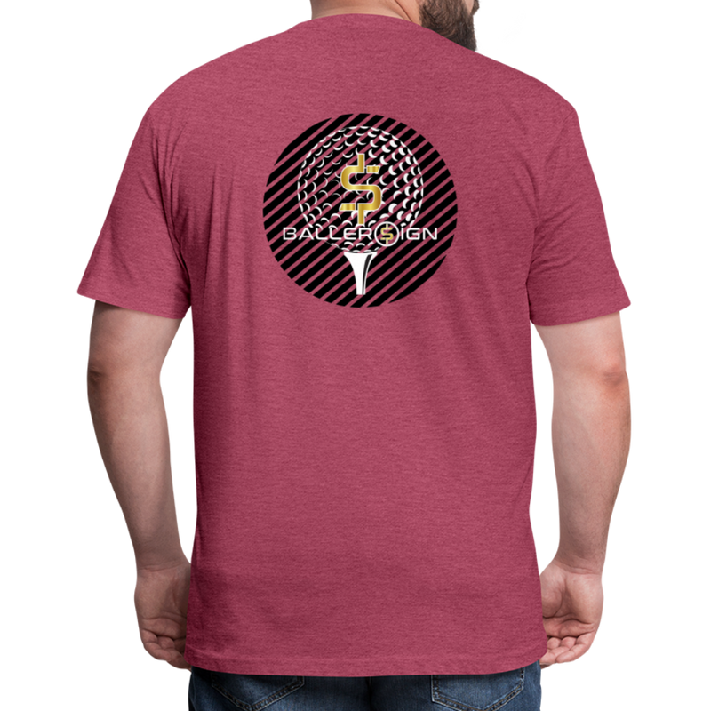 Fitted Cotton/Poly T-Shirt / G-banner Golf+banner back - heather burgundy