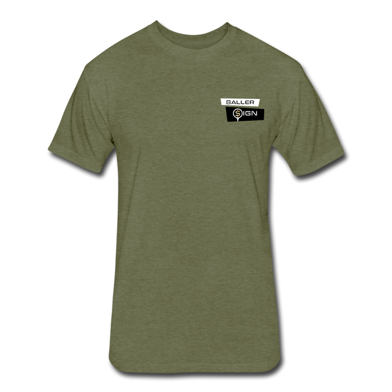 Fitted Cotton/Poly T-Shirt / G-banner Golf+banner back - heather military green