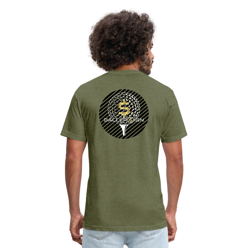 Fitted Cotton/Poly T-Shirt / G-banner Golf+banner back - heather military green