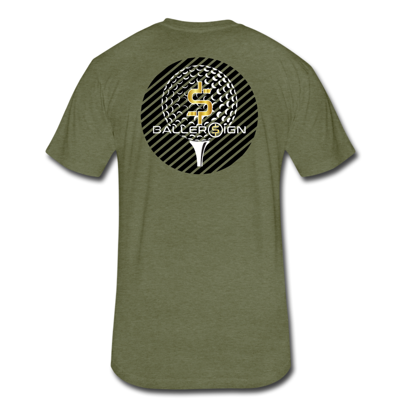 Fitted Cotton/Poly T-Shirt / G-banner Golf+banner back - heather military green