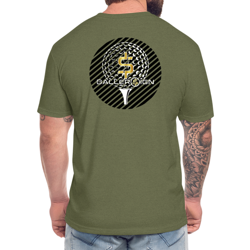 Fitted Cotton/Poly T-Shirt / G-banner Golf+banner back - heather military green