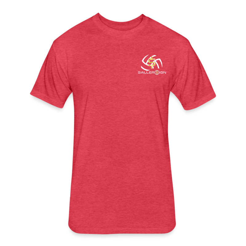 Fitted Cotton/Poly T-Shirt / Volleyball Sunset - heather red