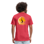 Fitted Cotton/Poly T-Shirt / Volleyball Sunset - heather red