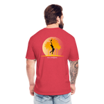 Fitted Cotton/Poly T-Shirt / Volleyball Sunset - heather red