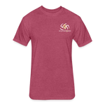 Fitted Cotton/Poly T-Shirt / Volleyball Sunset - heather burgundy