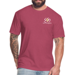 Fitted Cotton/Poly T-Shirt / Volleyball Sunset - heather burgundy