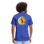 Fitted Cotton/Poly T-Shirt / Volleyball Sunset - heather royal