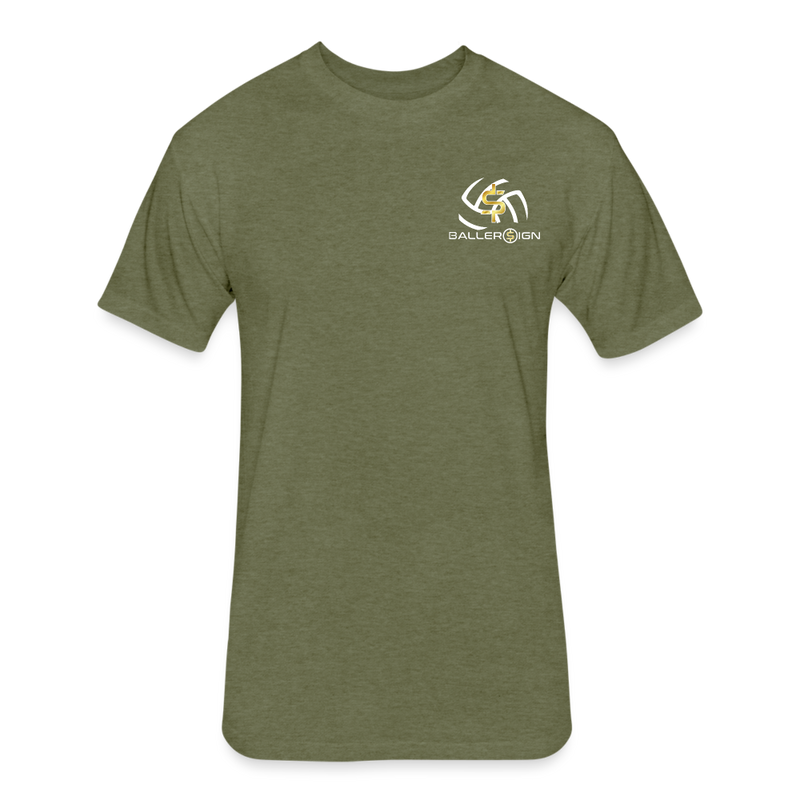 Fitted Cotton/Poly T-Shirt / Volleyball Sunset - heather military green