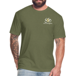 Fitted Cotton/Poly T-Shirt / Volleyball Sunset - heather military green