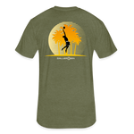 Fitted Cotton/Poly T-Shirt / Volleyball Sunset - heather military green