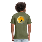 Fitted Cotton/Poly T-Shirt / Volleyball Sunset - heather military green