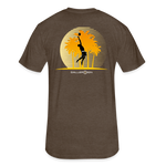 Fitted Cotton/Poly T-Shirt / Volleyball Sunset - heather espresso