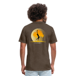 Fitted Cotton/Poly T-Shirt / Volleyball Sunset - heather espresso