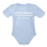 Organic Short Sleeve Baby Bodysuit / No Off Season - sky