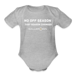 Organic Short Sleeve Baby Bodysuit / No Off Season - heather grey