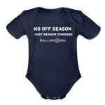 Organic Short Sleeve Baby Bodysuit / No Off Season - dark navy