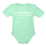 Organic Short Sleeve Baby Bodysuit / No Off Season - light mint