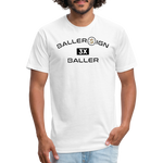 Fitted Cotton/Poly T-Shirt / 3 Time Baller - white