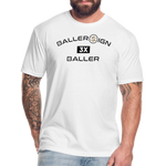 Fitted Cotton/Poly T-Shirt / 3 Time Baller - white