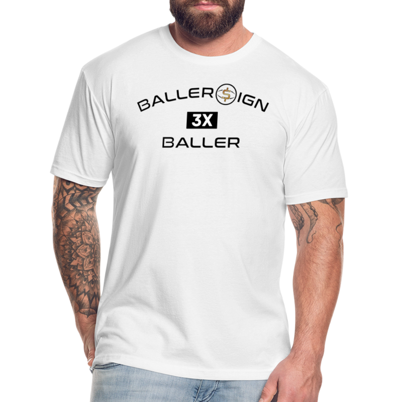 Fitted Cotton/Poly T-Shirt / 3 Time Baller - white