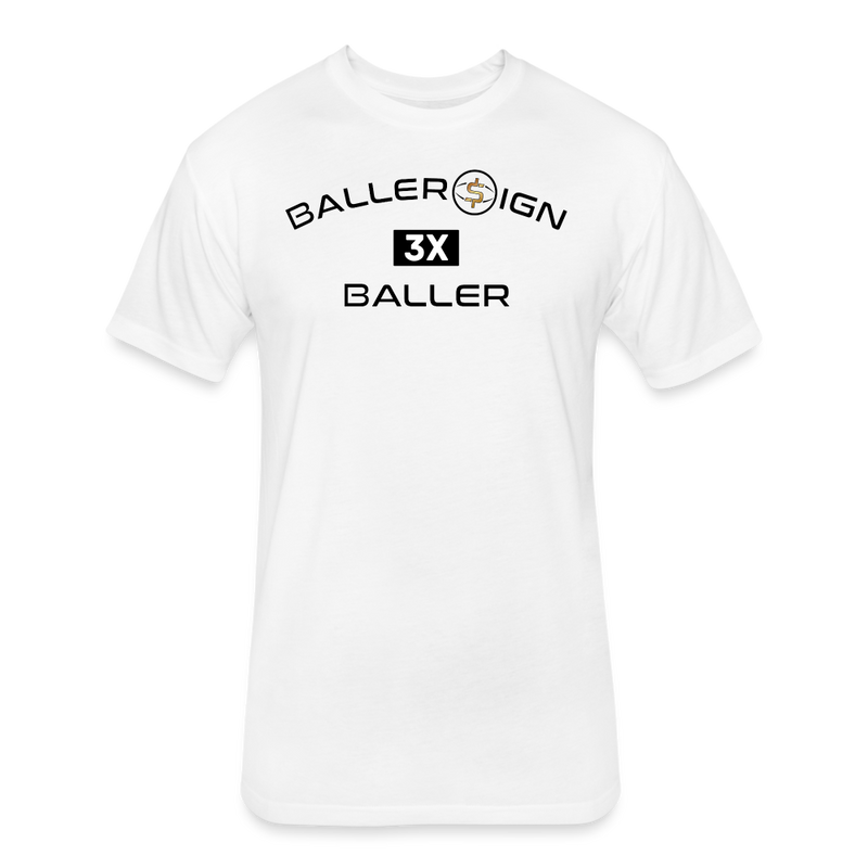 Fitted Cotton/Poly T-Shirt / 3 Time Baller - white