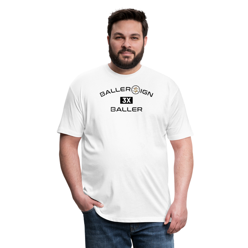 Fitted Cotton/Poly T-Shirt / 3 Time Baller - white