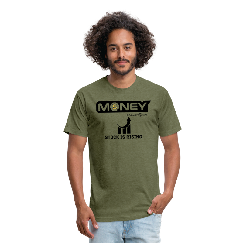 Fitted Cotton/Poly T-Shirt / Stock is Rising - heather military green