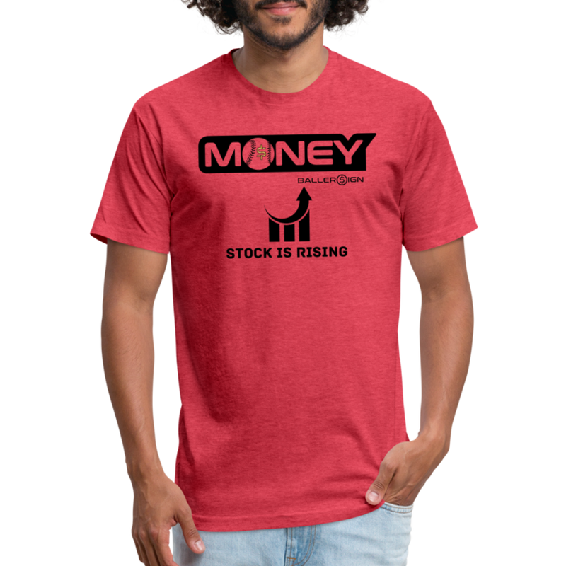 Fitted Unisex Cotton/Poly T-Shirt /Base/Softball Stock Rising - heather red