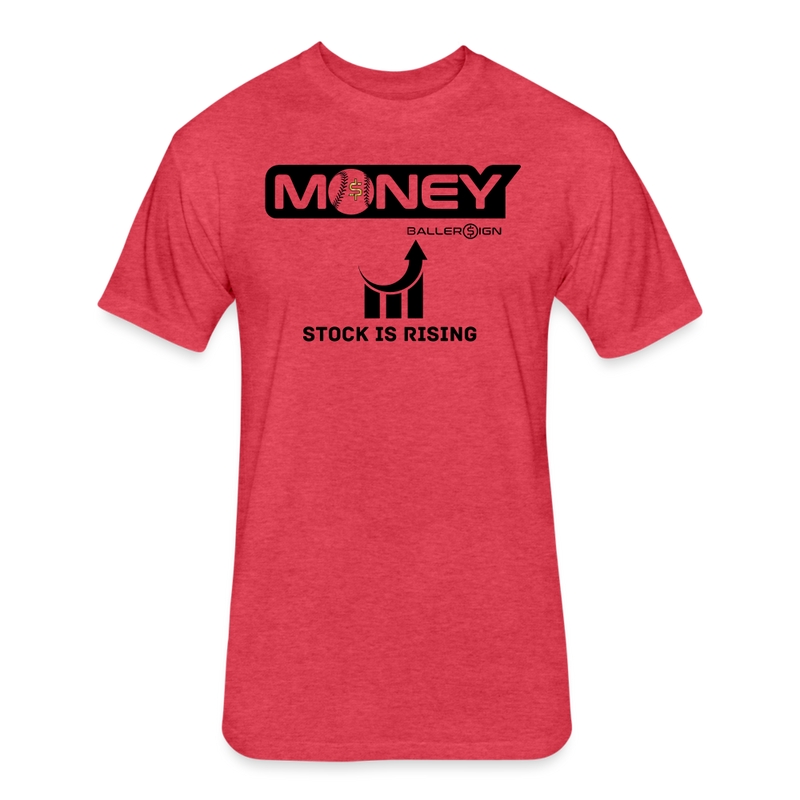 Fitted Unisex Cotton/Poly T-Shirt /Base/Softball Stock Rising - heather red