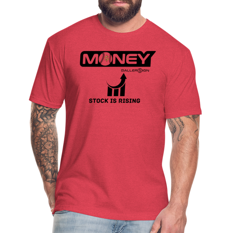 Fitted Unisex Cotton/Poly T-Shirt /Base/Softball Stock Rising - heather red