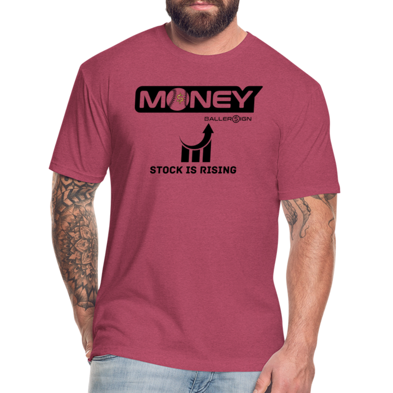 Fitted Unisex Cotton/Poly T-Shirt /Base/Softball Stock Rising - heather burgundy