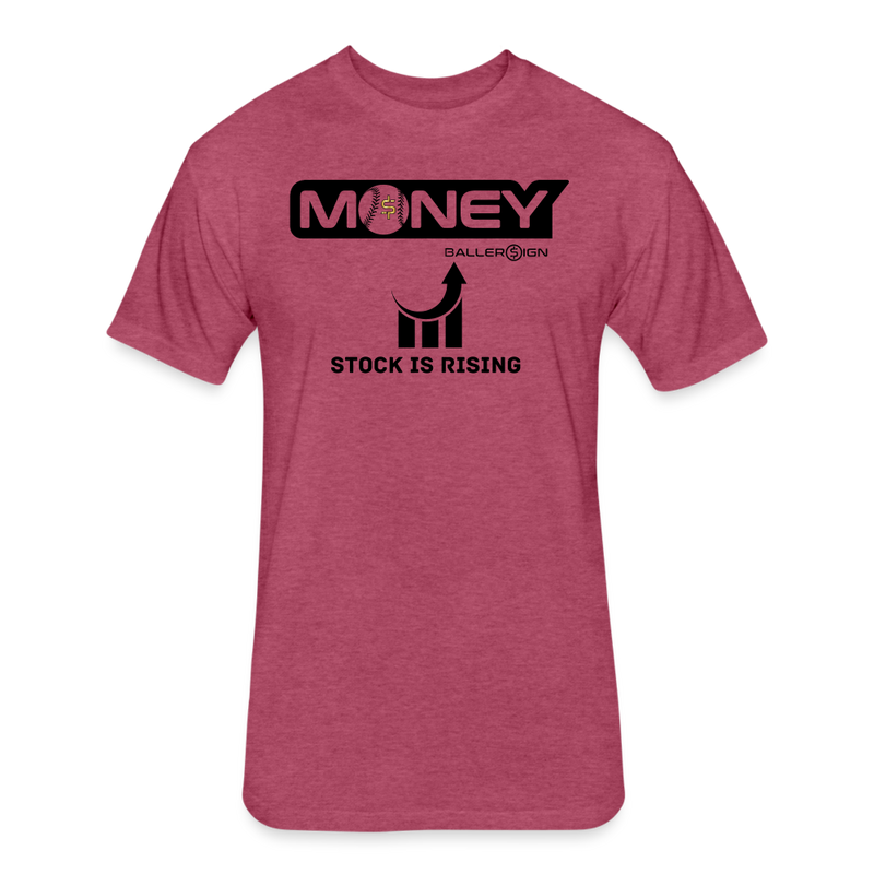 Fitted Unisex Cotton/Poly T-Shirt /Base/Softball Stock Rising - heather burgundy