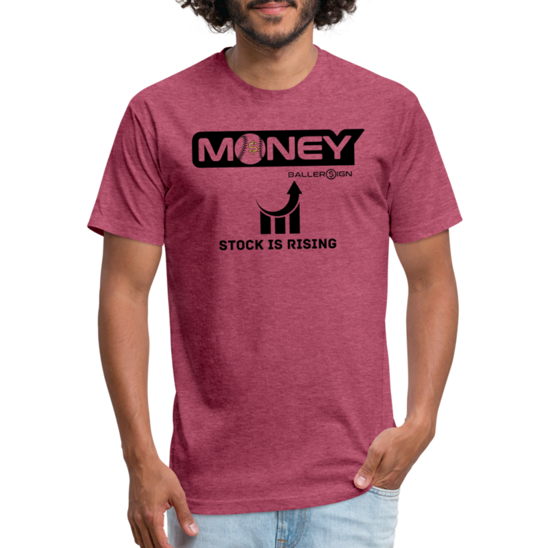 Fitted Unisex Cotton/Poly T-Shirt /Base/Softball Stock Rising - heather burgundy