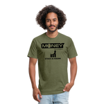 Fitted Unisex Cotton/Poly T-Shirt /Base/Softball Stock Rising - heather military green