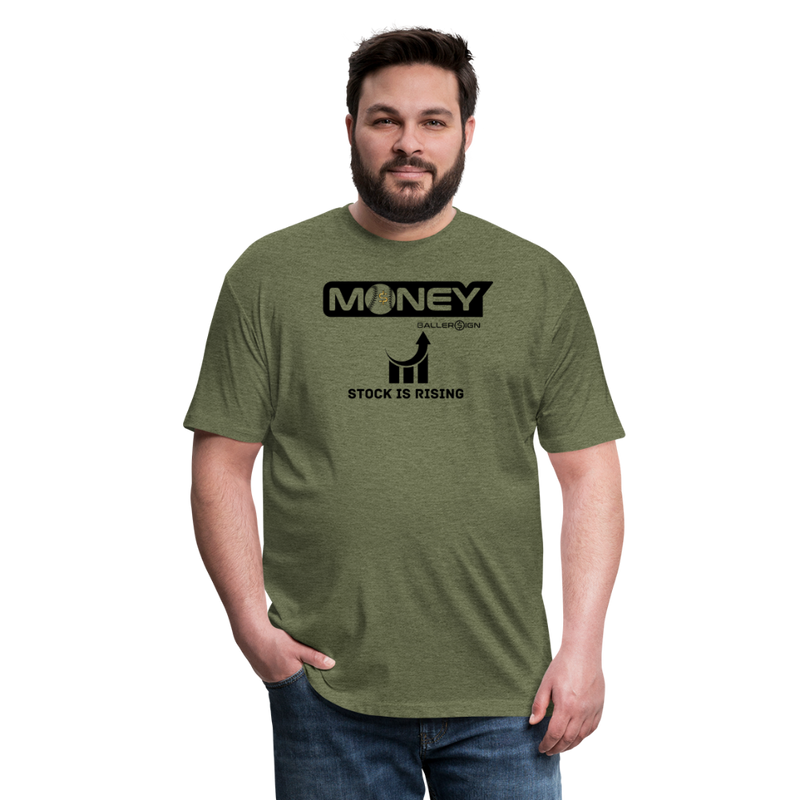 Fitted Unisex Cotton/Poly T-Shirt /Base/Softball Stock Rising - heather military green